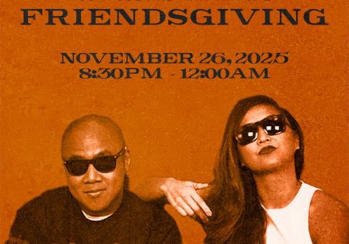 Flyer for "Friendsgiving" event on November 26, 2023, at Hideout Waikiki, featuring Compose and Anit, from 8:30 PM to 12:00 AM.